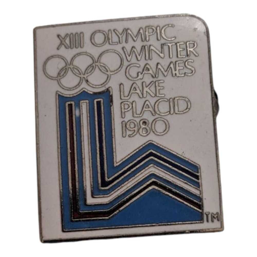 Vintage XIII Olympic Winter Games Pin- Lake Placid‎ 1980 Pinback Button Brooch